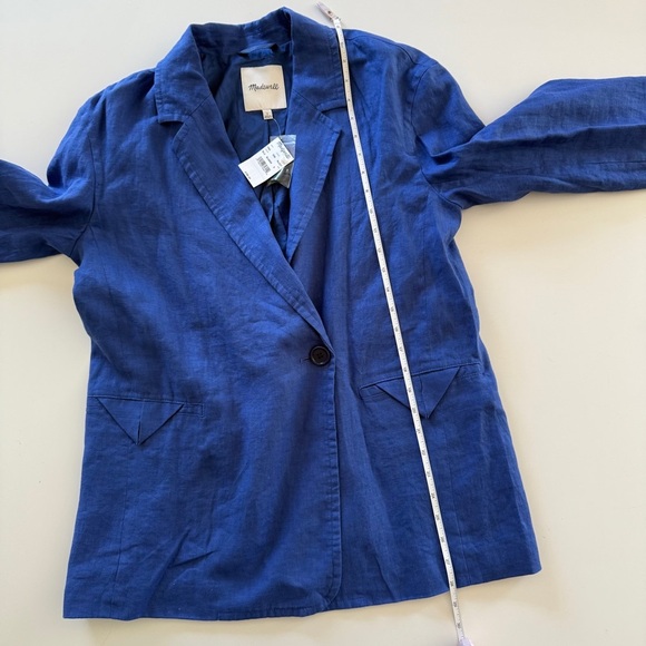 NWT Madewell-Double Breasted Crossover-Blue-100% Linen-Blazer-Oversized-S - Picture 12 of 13